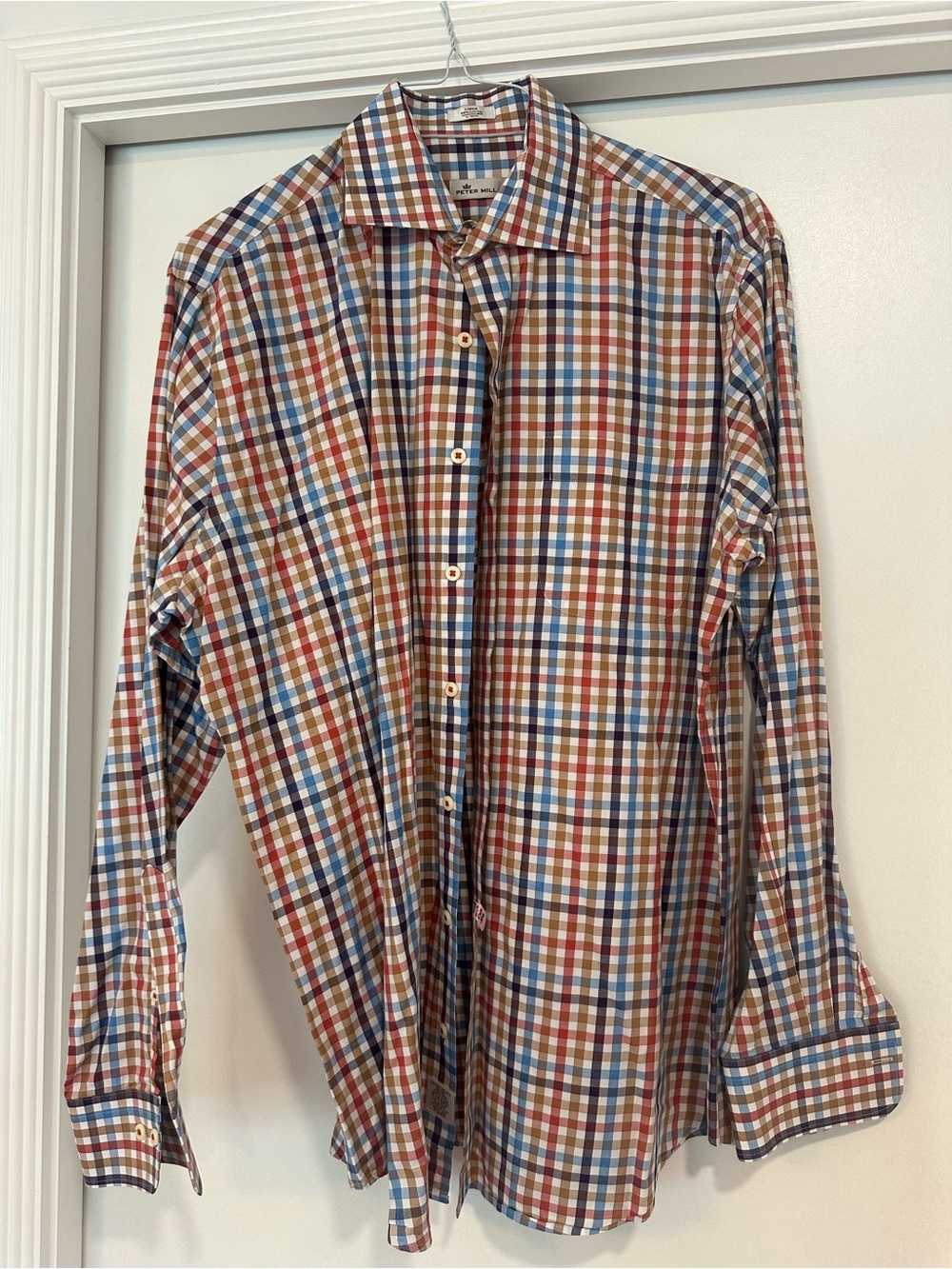 Peter Millar Large Multicolor Check Button-Down Shirt
